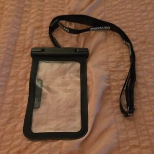 Black Waterproof Phone Case with Lanyard